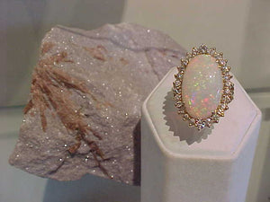 Opal + Diamond classic ring (Sold)