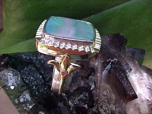 Australian Opal 18K Gold + Silver ring