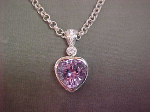 Pink Amethyst and Diamond pendant (Sold)