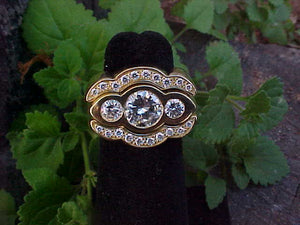 Diamond + 18K gold 3 ring set (Sold)