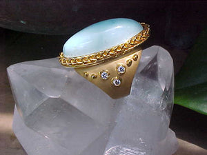 Turquoise + Diamond 18K gold ring